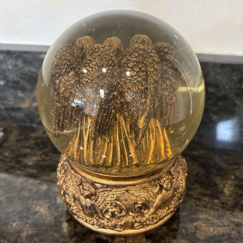 Vtg Pier 1 Import Angel Music Snow Globe Hark The Herald Angels Sing Collectible